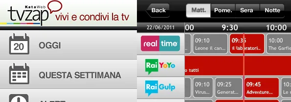 Interfaccia del gioco mobile TV Zap