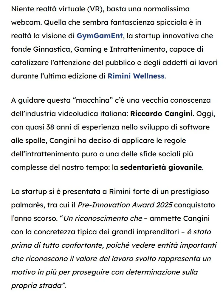 GymGamEnt nell’Innovation Area di RiminiWellness 2026