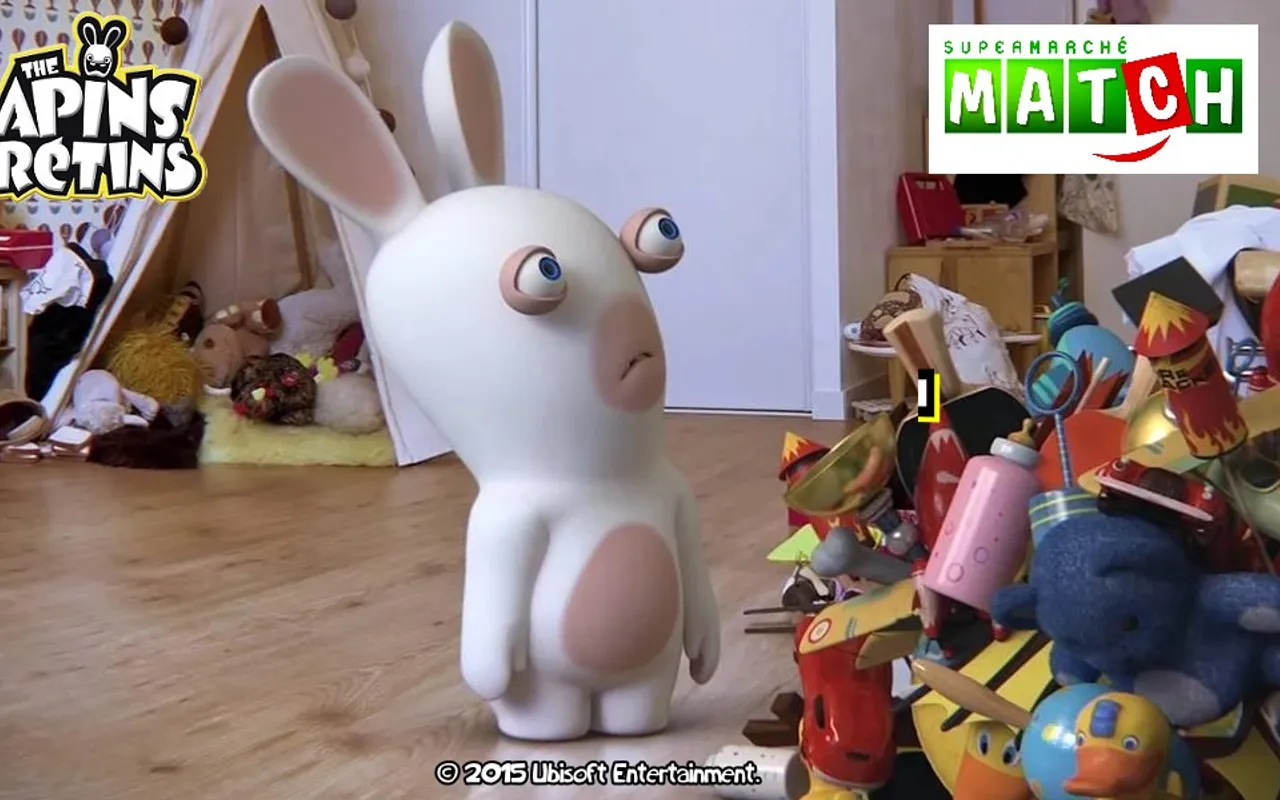 Lapin Crétin in realtà aumentata con i marchi Ubisoft e SuperMarché Match