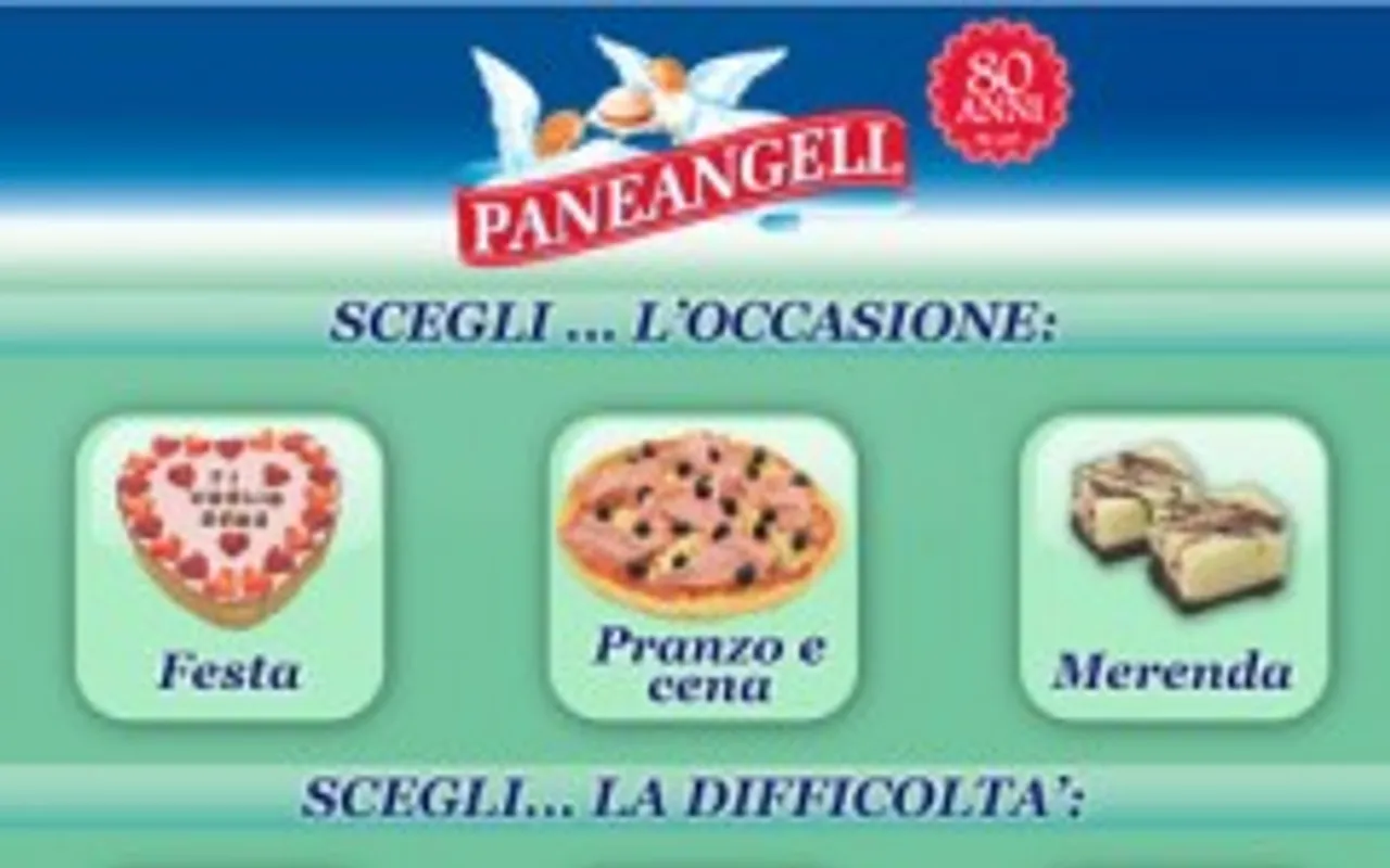 Interfaccia mobile Paneangeli per la ricerca delle ricette